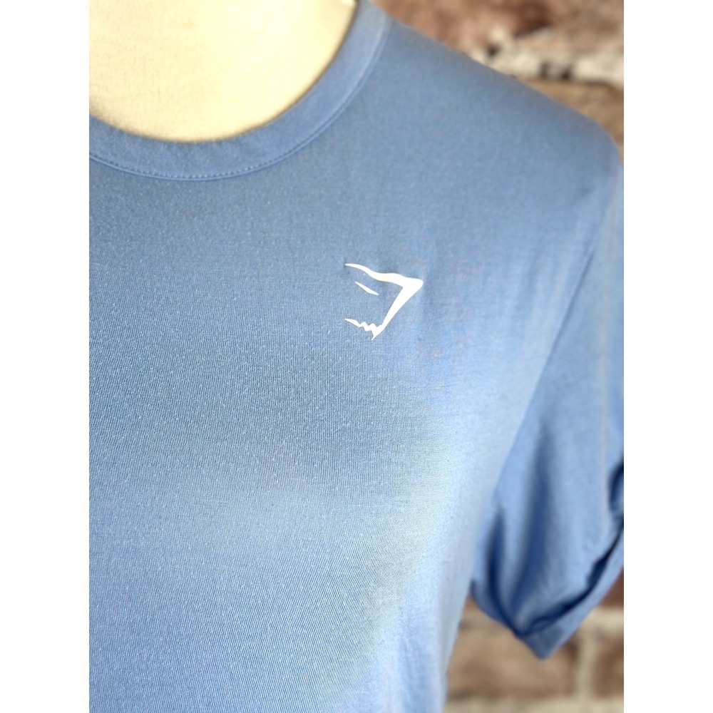 Gymshark Womens Training T-Shirt Light Blue Side Slit Activewear Top Large B1A7Q - Picture 5 of 13